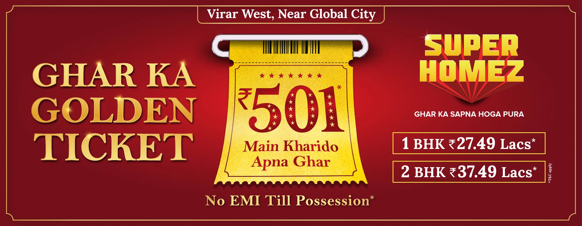 1, 2 & 3 BHK Apartment in Virar West